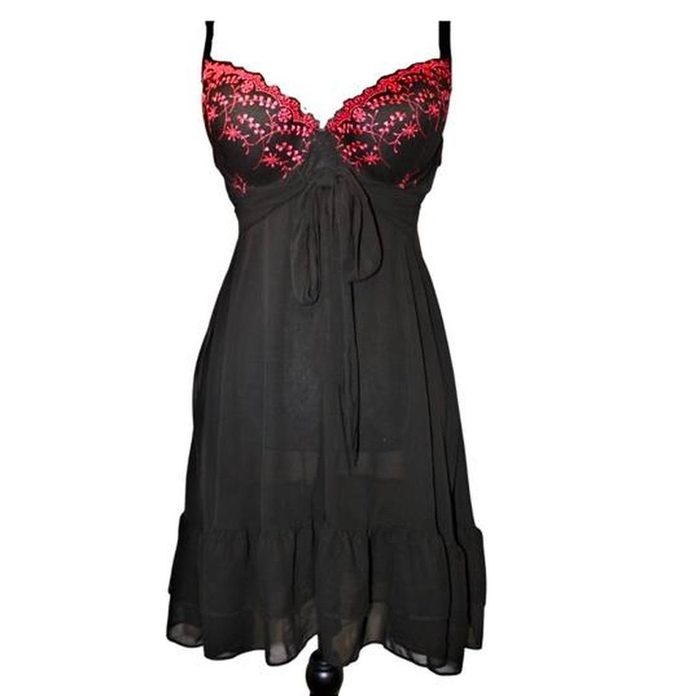 beautiful sheer red dress